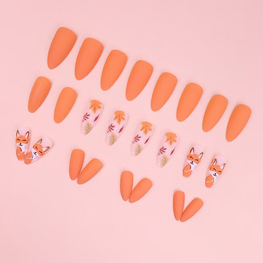 Artistic Press-On Nail Set with Floral and Character Design Kalsten