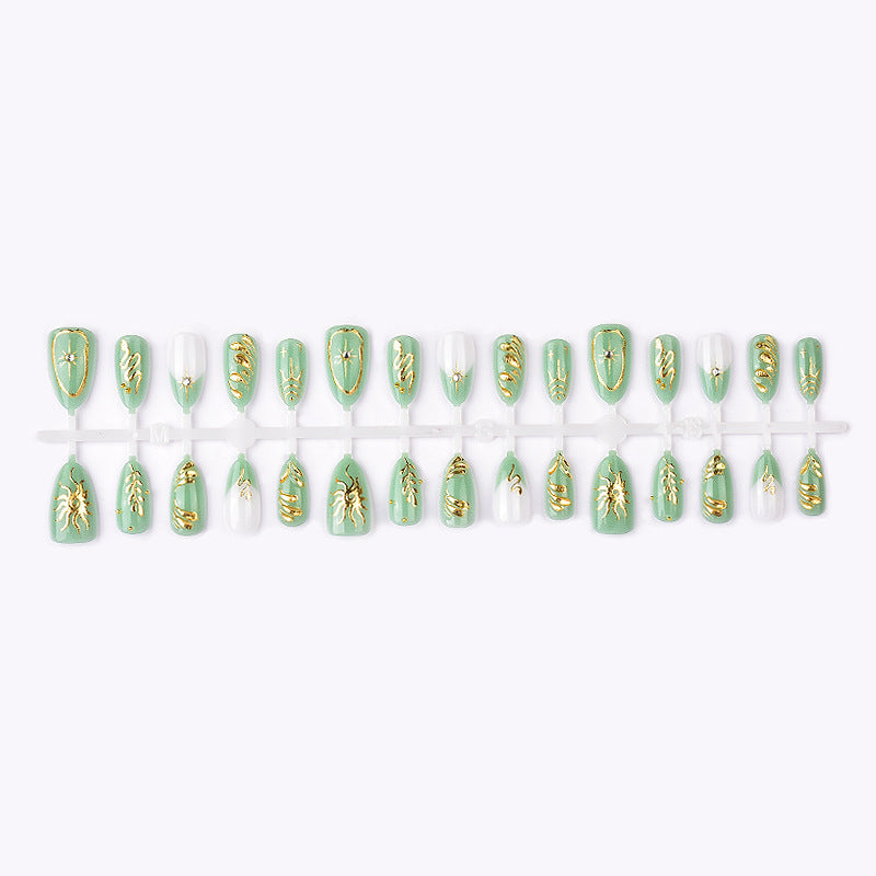 Artificial nails with elegant gold design Kalsten