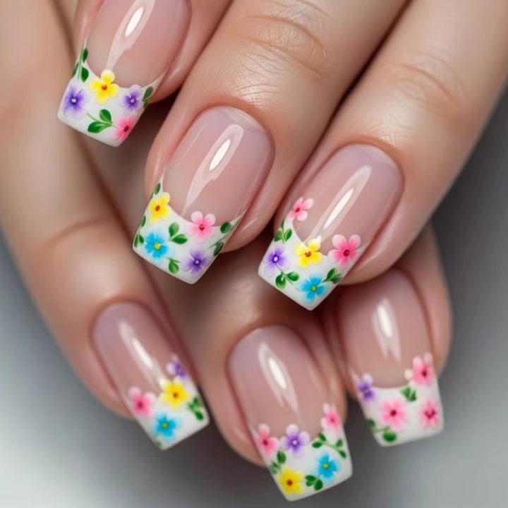 Artificial nails with floral applications Kalsten