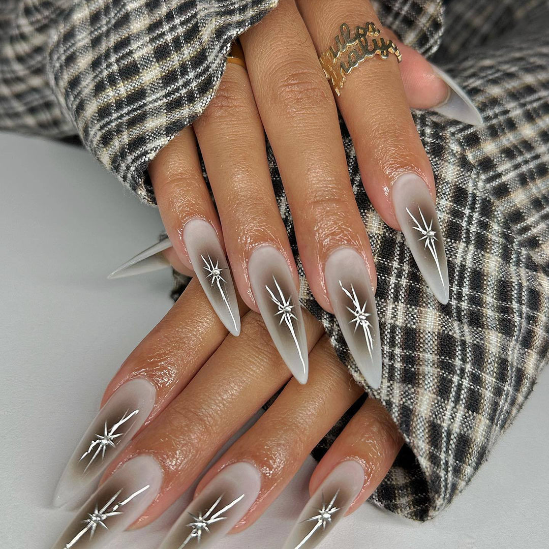 Ornate Butterfly-Inspired Acrylic Nail Extensions Kalsten