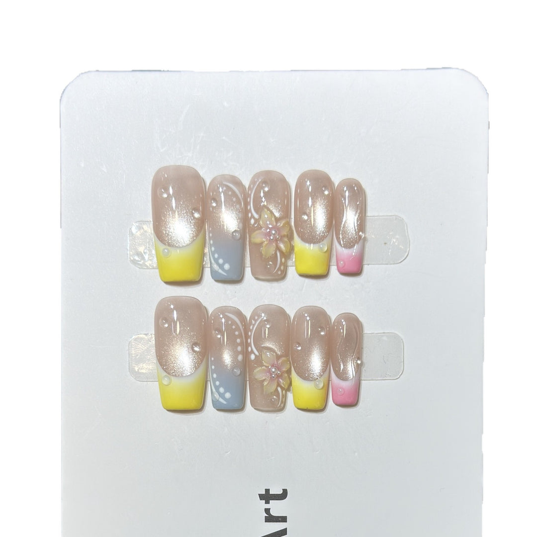 Artistic Floral Design Press-On Nail Set Kalsten