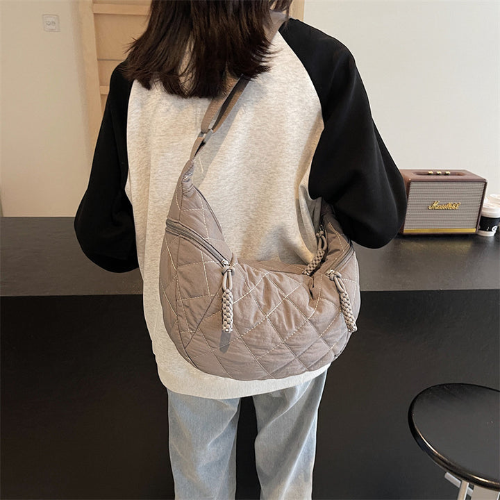 Quilted Soft Fabric Hobo Handbag Kalsten