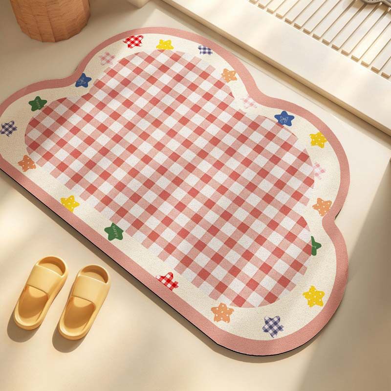 Decorative Flower-Themed Bath Mat