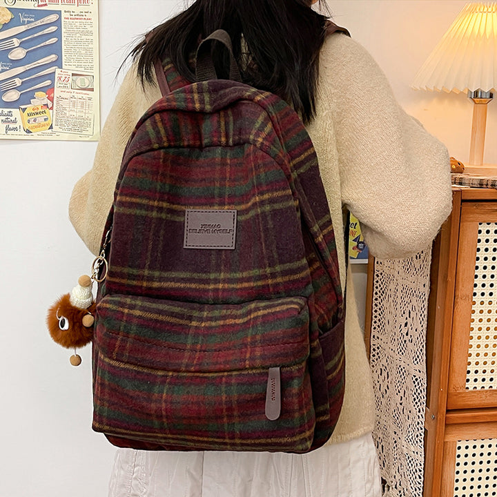 Stylish Plaid Backpack Kalsten