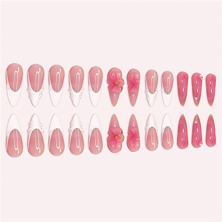 Floral 3D Press-On Nail Art Kalsten