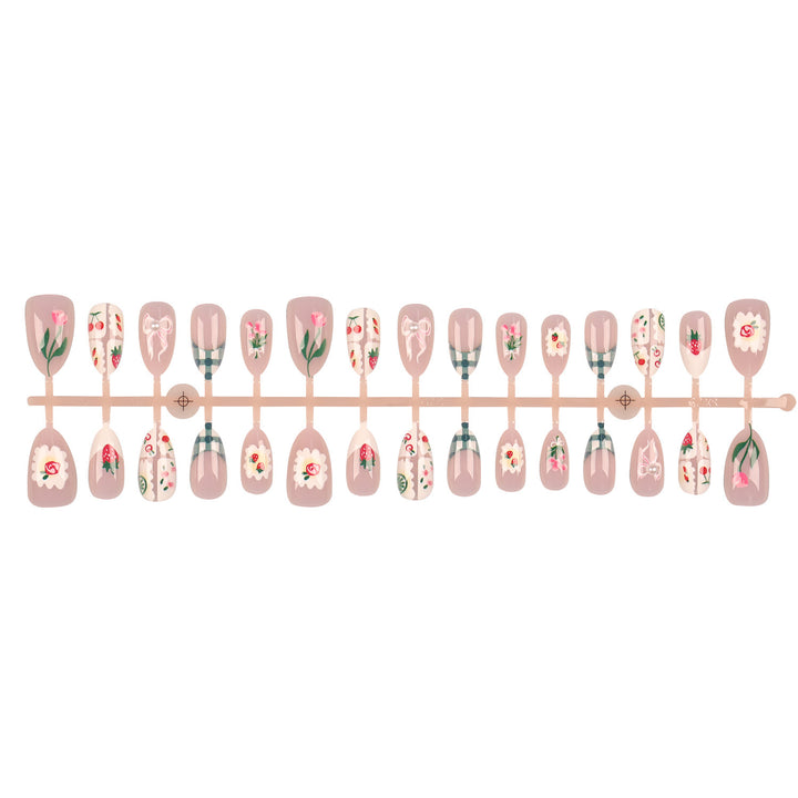 Floral Print Press-On Nail Art Set