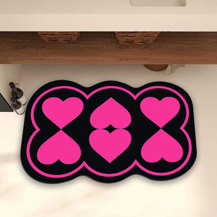 Elegant Heart-Shaped Bath Mat