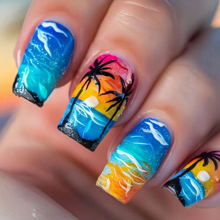 Coastal Sunset Nail Art Kalsten