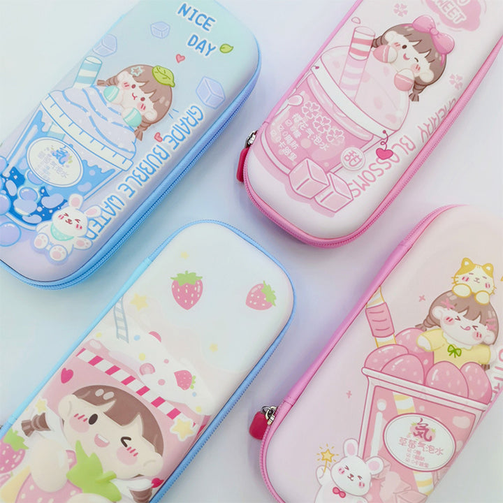 Strawberry-Themed Multifunctional Pencil Case