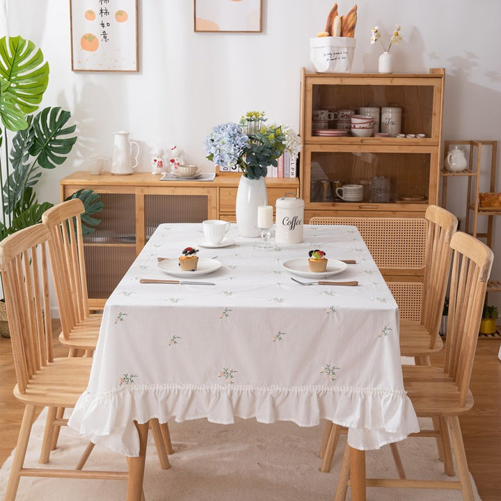 Embroidered Floral Design Table Cover