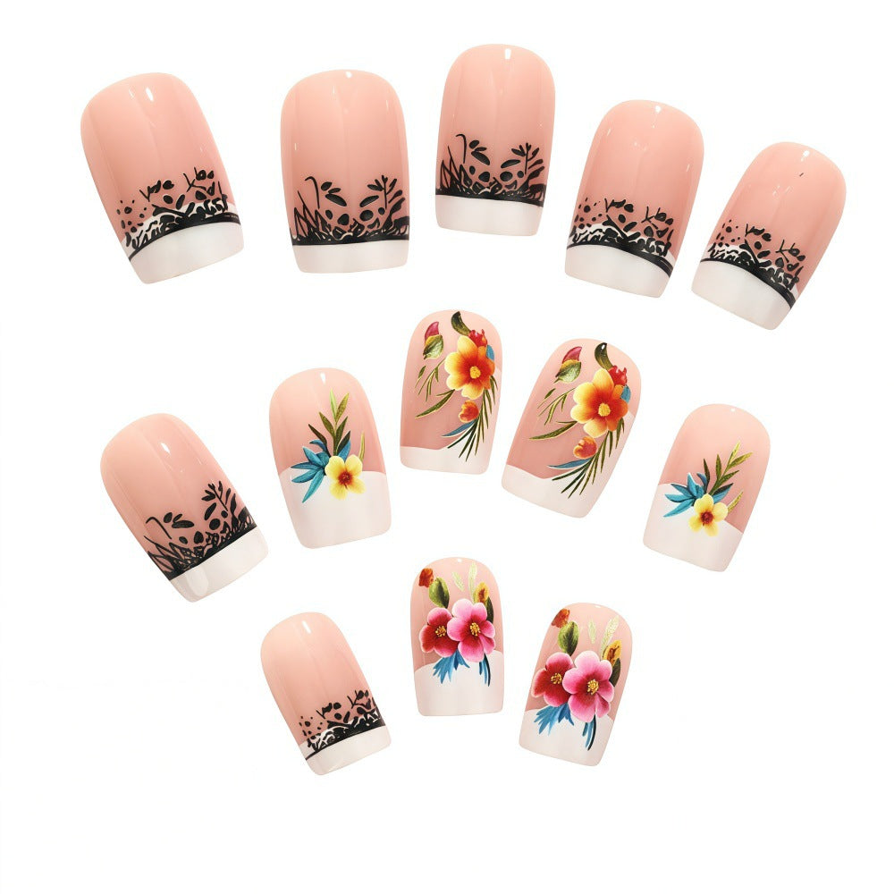 Exquisite artificial nails with floral patterns Kalsten