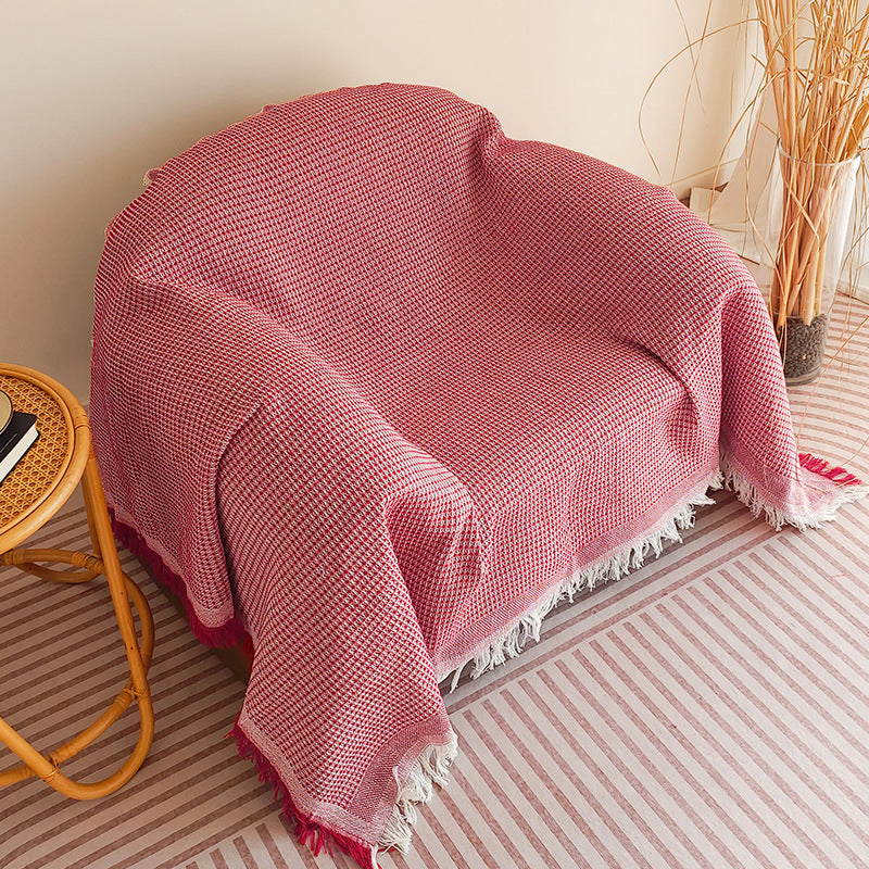 Cozy Waffle Weave Throw Blanket