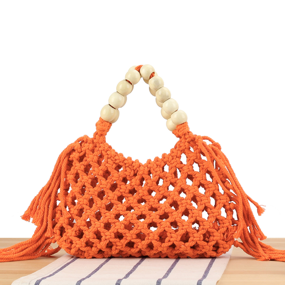Macrame Handbag with Wooden Handles Kalsten