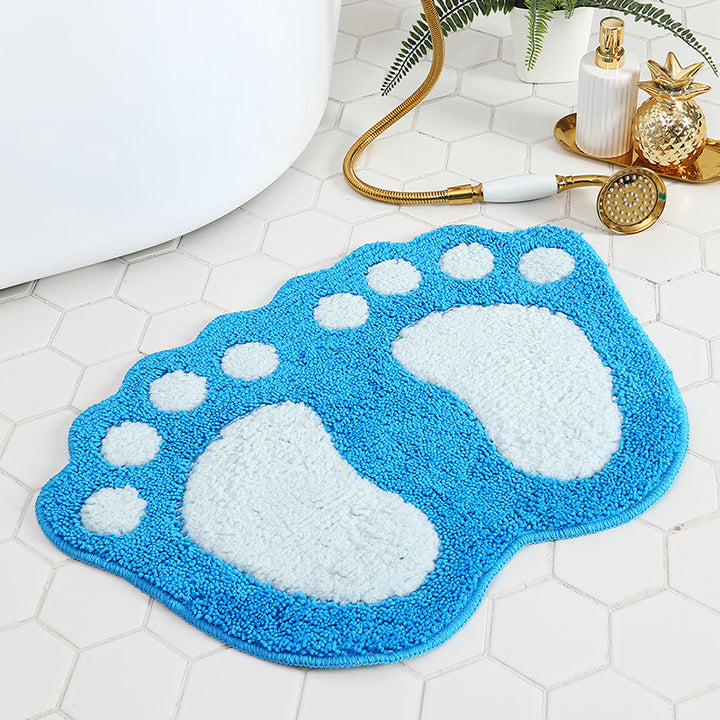 Playful Footprint Bath Rug for Bathroom