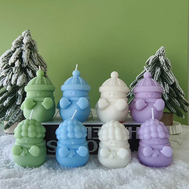Winter-Themed Decorative Candle