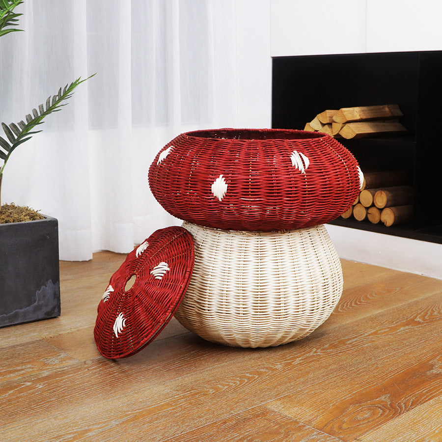 Playful storage stool in mushroom design Kalsten