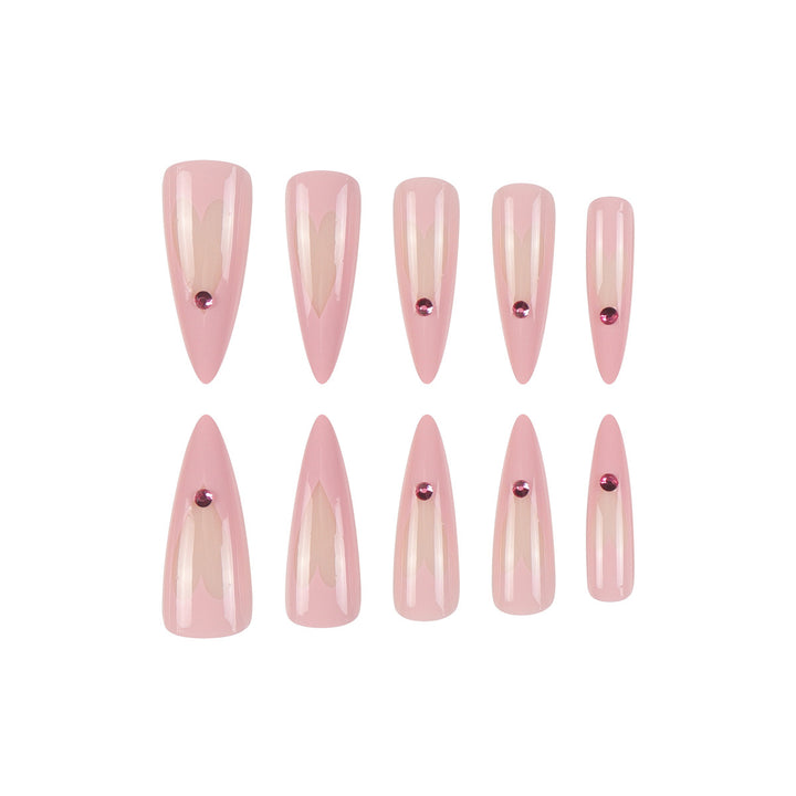 Heart-Designed Stiletto Press-On Nails Kalsten