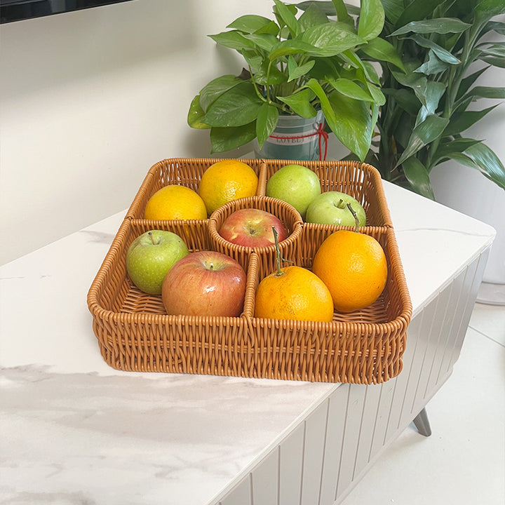 Multi-Compartment Woven Fruit Basket Kalsten
