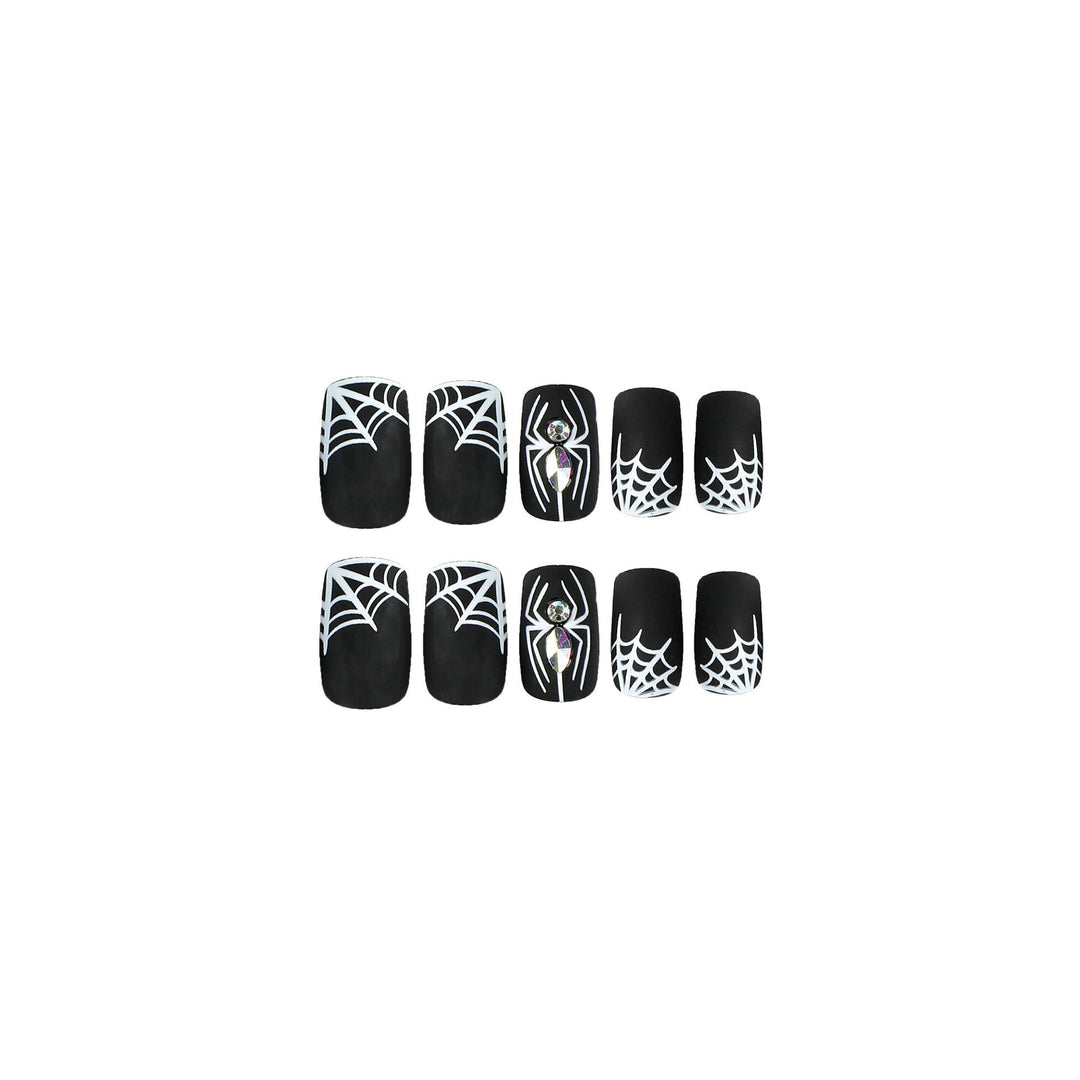Artful Nail Extensions with Spider and Spider Web Design Kalsten