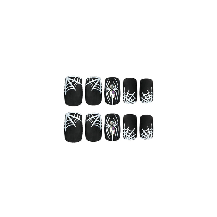Artful Nail Extensions with Spider and Spider Web Design Kalsten