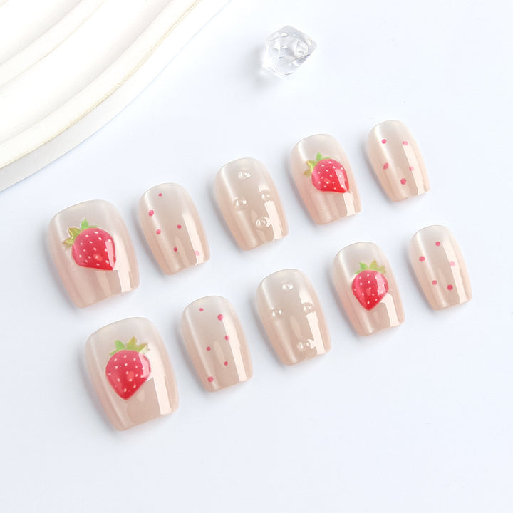Strawberry-Themed Decorative Press-On Nails Kalsten