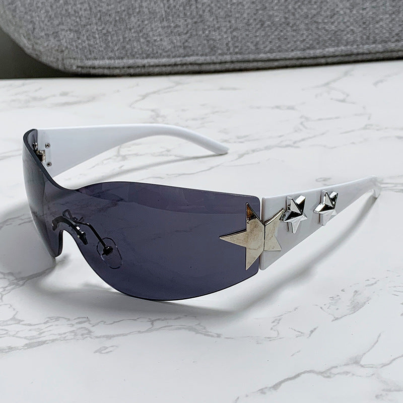 Women's stylish sports sunglasses with half-frame and striking star accents Kalsten