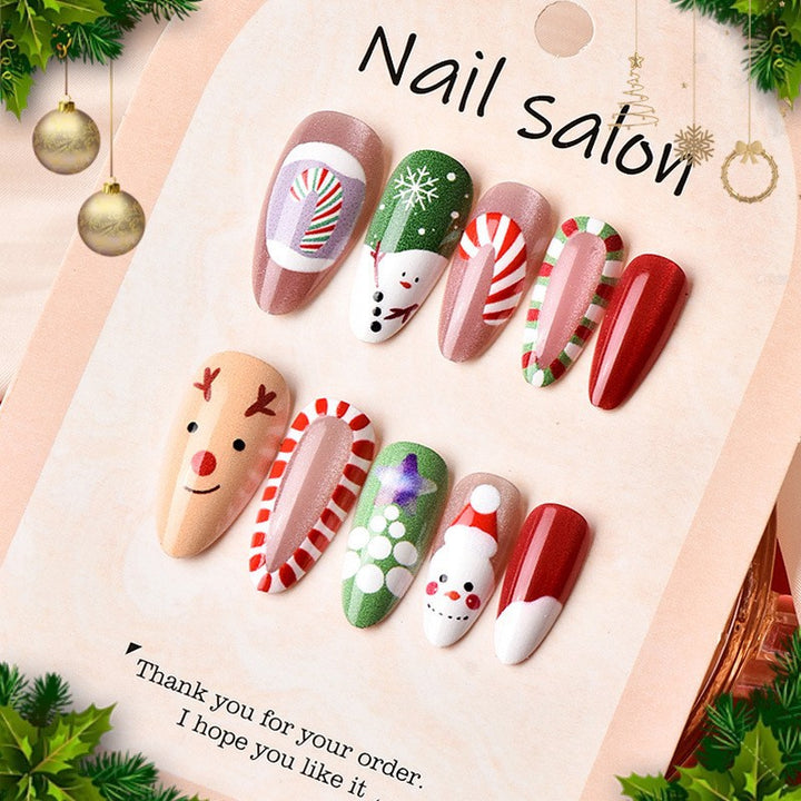 Artificial nail set with festive Christmas motifs Kalsten 1787561505