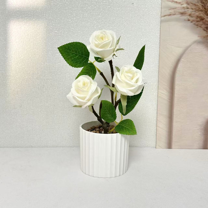 Realistic Faux Rose Plant Arrangement
