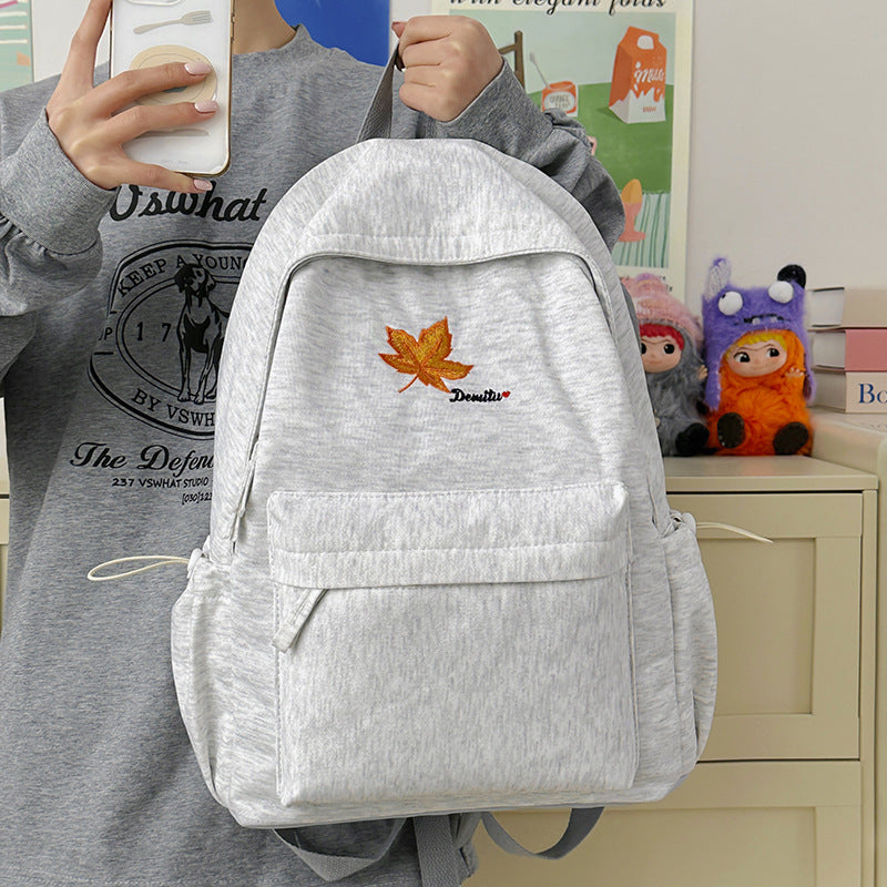 Casual Embroidered Leaf Backpack Kalsten