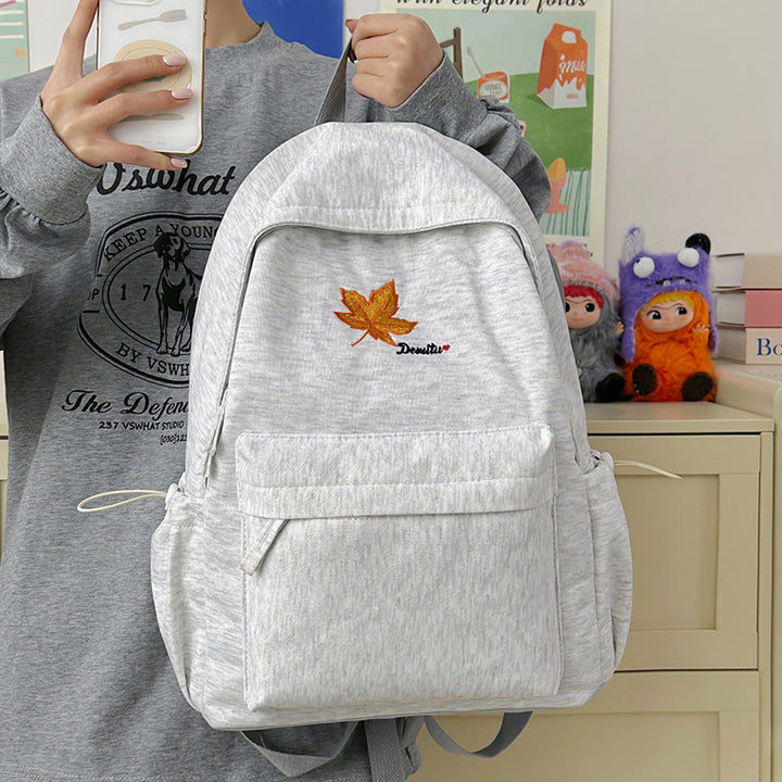 Casual Embroidered Leaf Backpack Kalsten