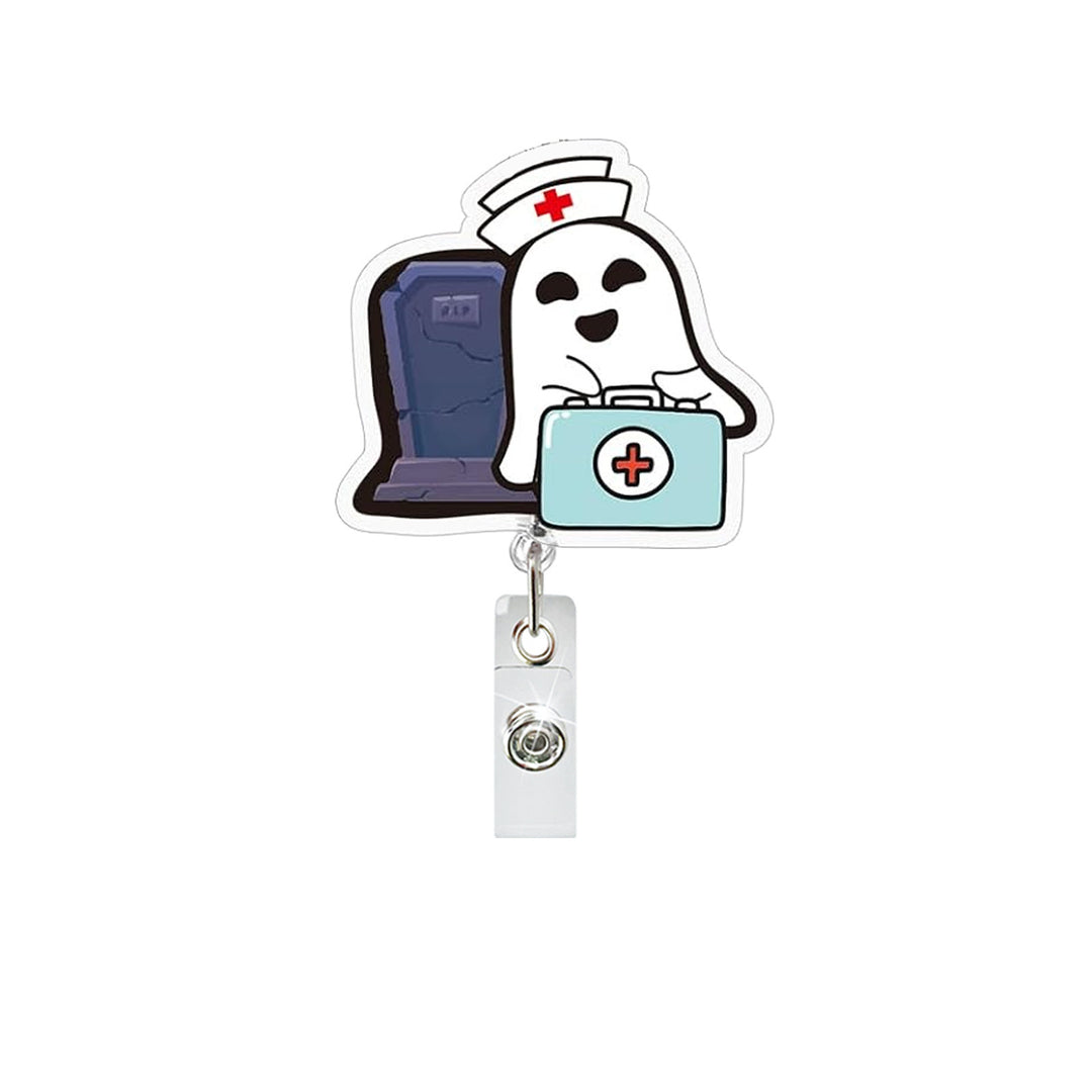 Expandable badge holder with anatomical heart pendant