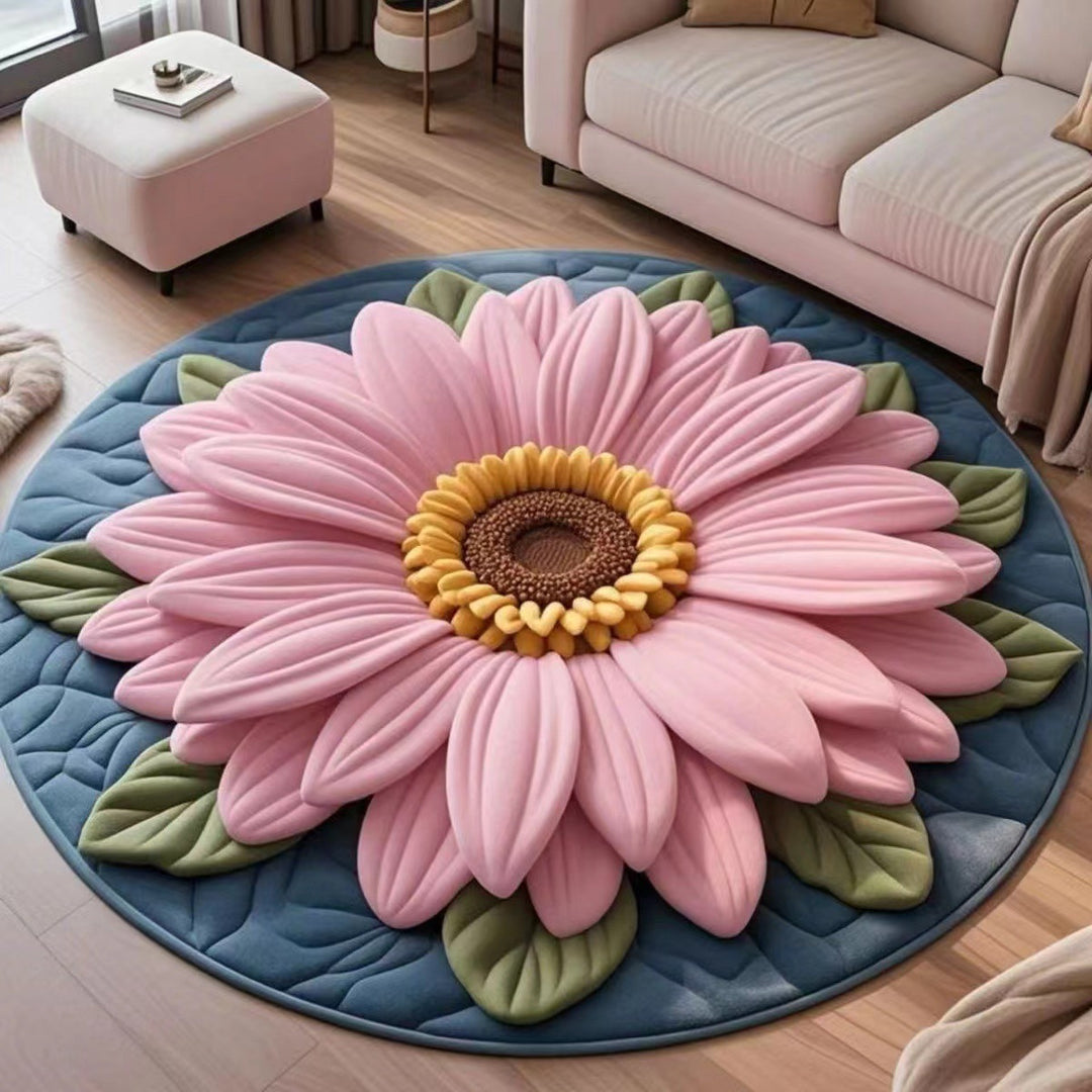 Floral Pattern Plush Area Rug