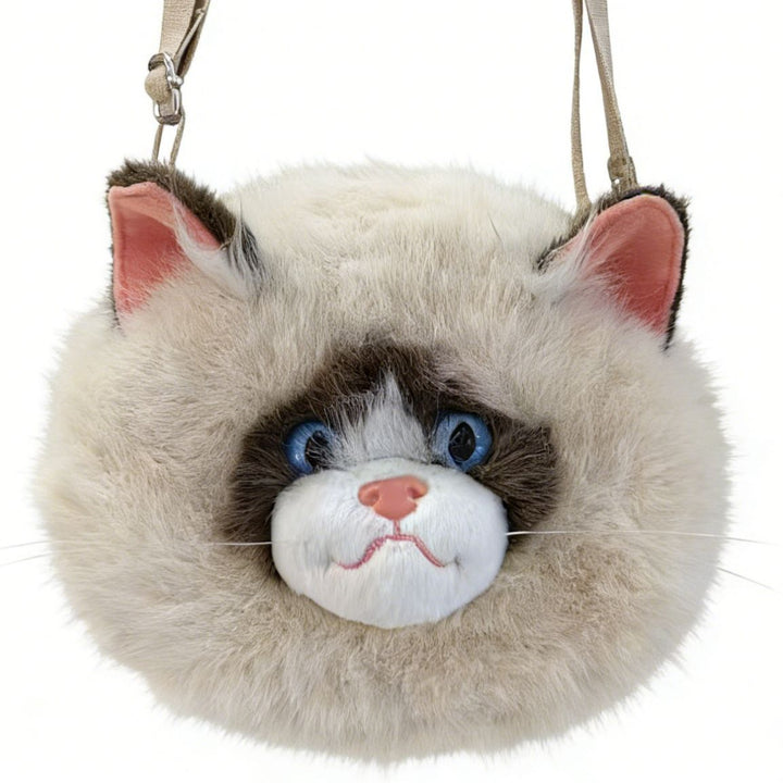 Playful Plush Cat-Themed Crossbody Bag Kalsten