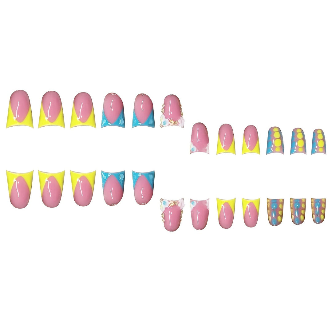 Decorative Press-On Nails with Rhinestone Accents Kalsten