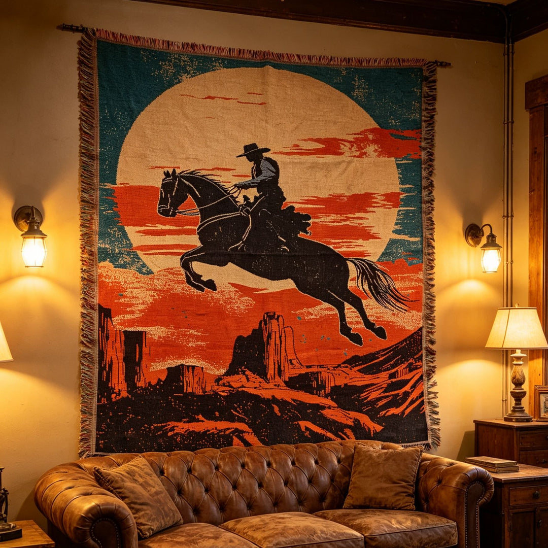 Western-Themed Decorative Throw Blanket