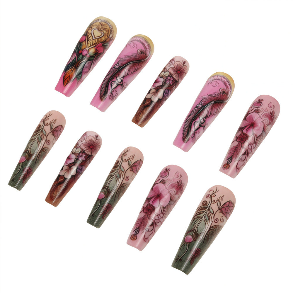Artificial nails in floral and elegant design Kalsten