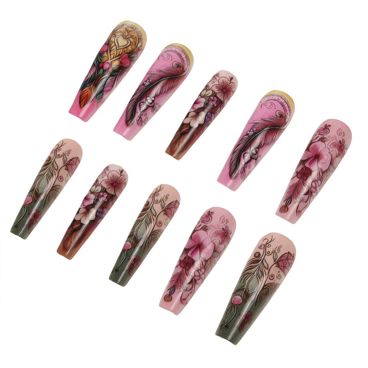 Artificial nails in floral and elegant design Kalsten