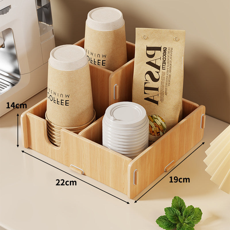 Multi-Tier Countertop Coffee Station Organizer with Modular Dividers