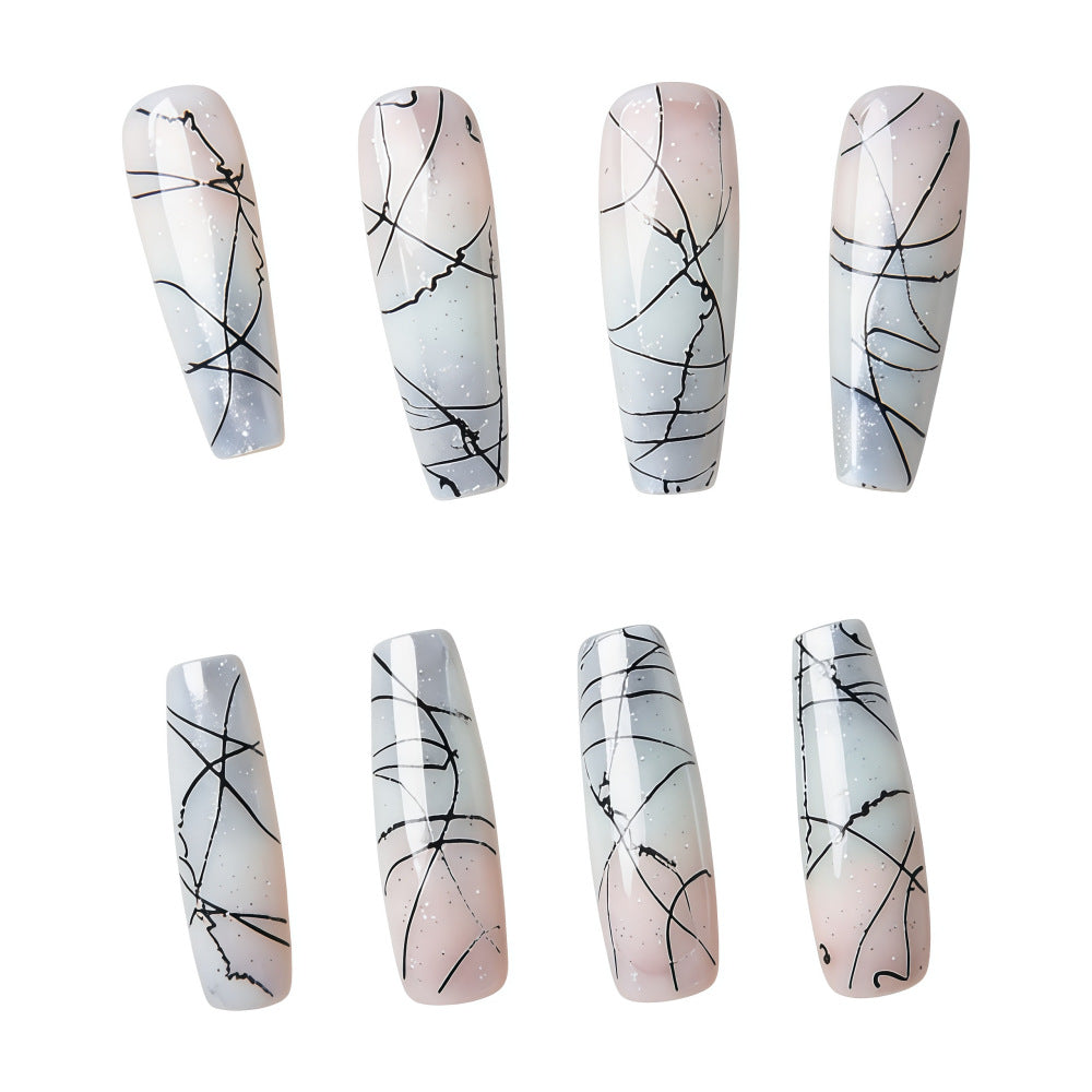 Designer Artificial Nails with Modern Line Style Kalsten