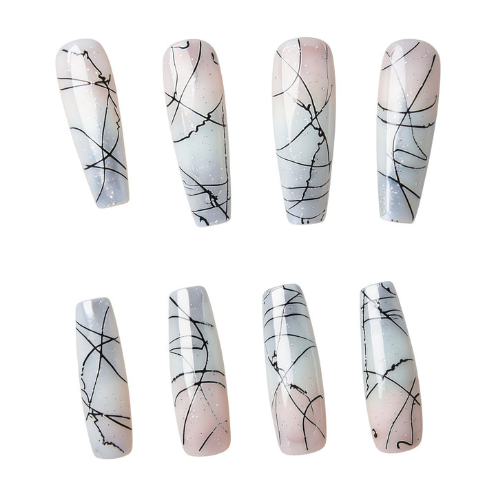 Designer Artificial Nails with Modern Line Style Kalsten