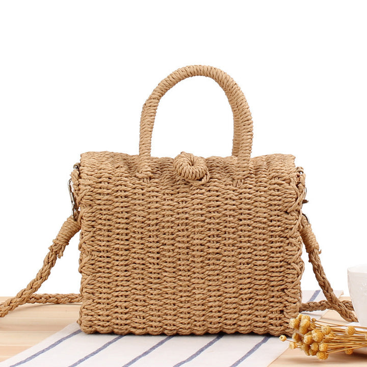 Handbag made of woven natural material with practical shoulder strap Kalsten