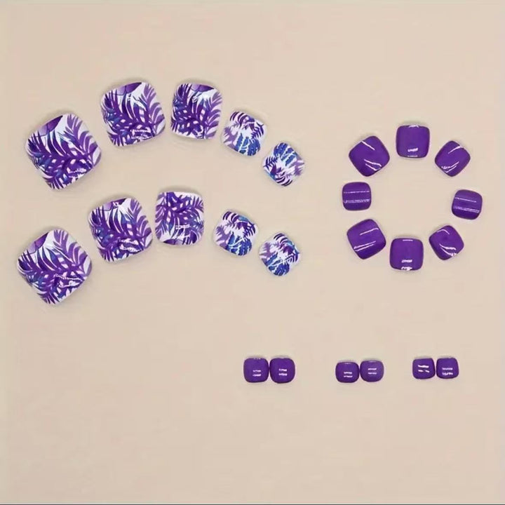 Nail art set with vibrant tropical motifs and glossy finish Kalsten