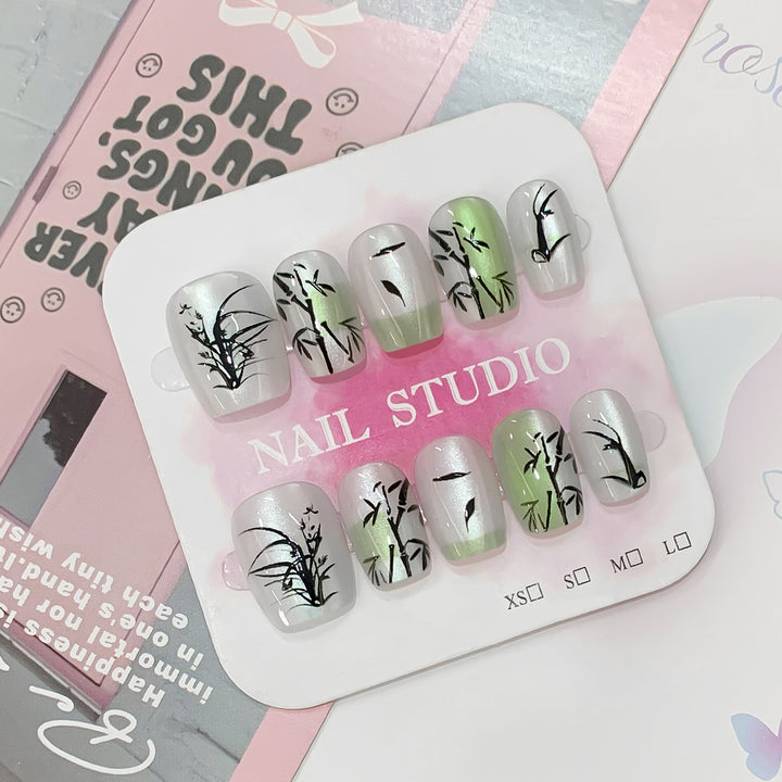 Artificial Nail Tips with Bamboo Design Kalsten