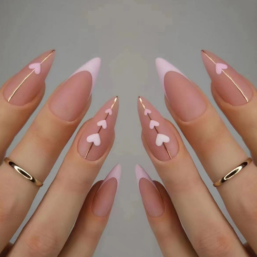 Heart-Inspired Elegant Nail Art Kalsten