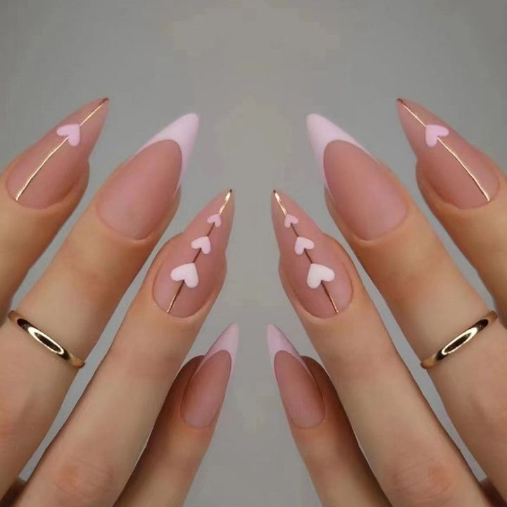 Heart-Inspired Elegant Nail Art Kalsten