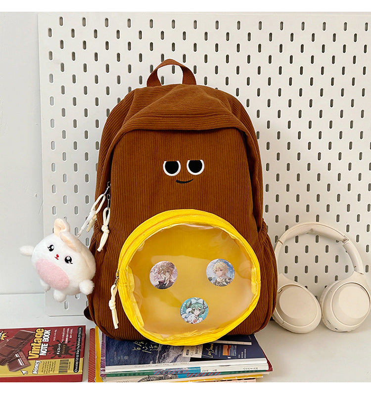 Backpack with Transparent Viewing Window and Animal Pendant Kalsten
