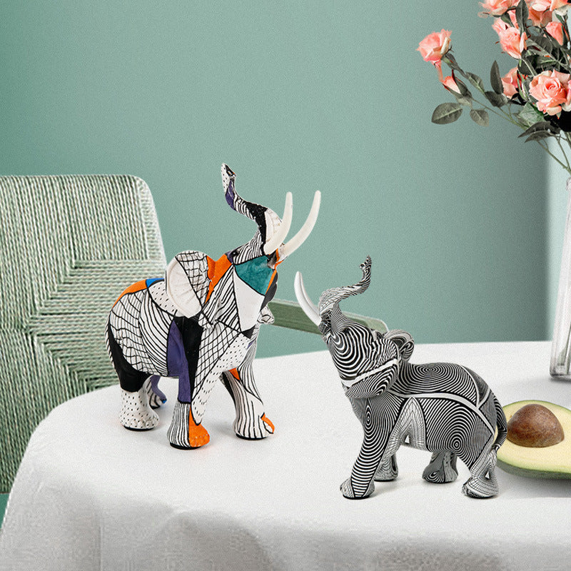 Creative elephant figurine with colorful design Kalsten