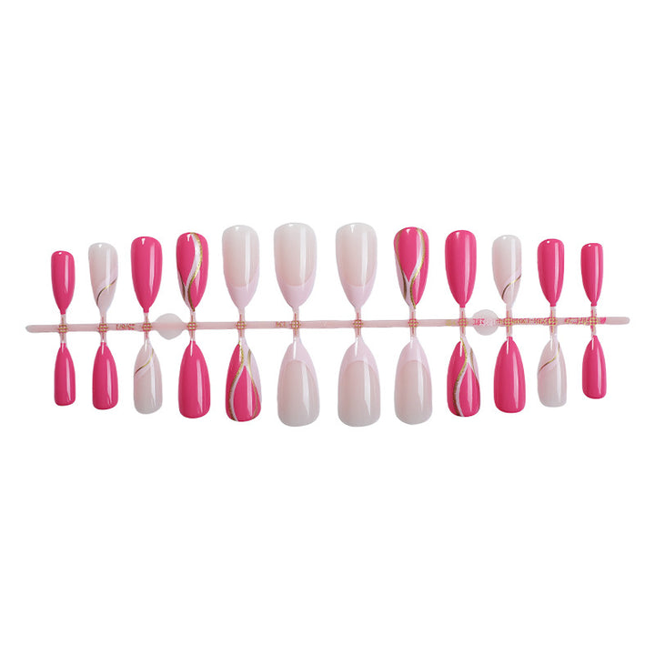 Elegant Press-On Nail Art Set with Artistic Gradient Design Kalsten