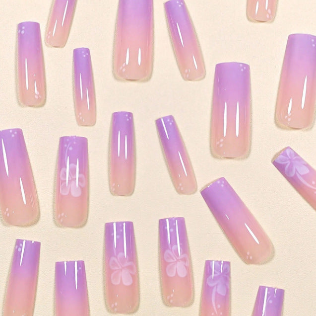 Artistic Floral Ombre Nail Tips Kalsten