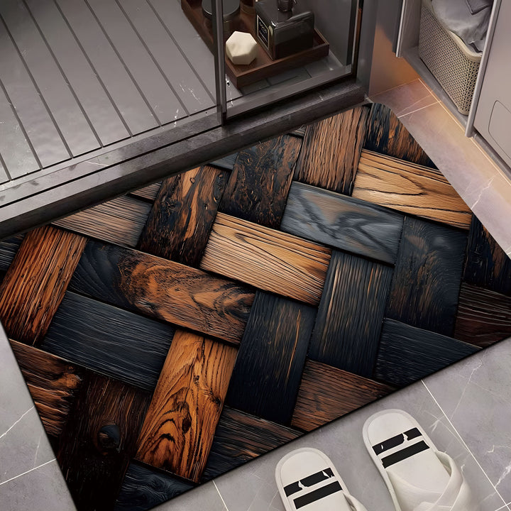 Decorative Wood Grain Area Mat Kalsten
